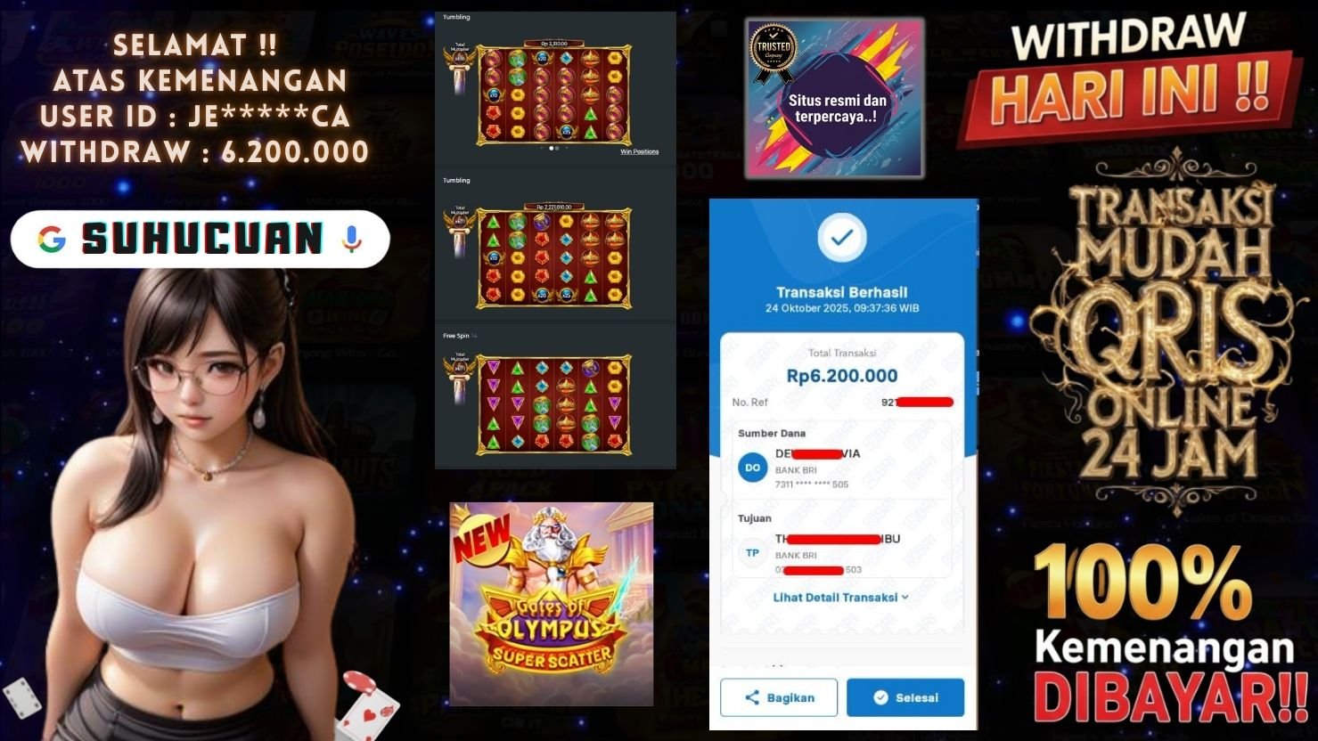 SUHUCUAN JACKPOT SLOT GATES OF OLYMPUS SUPER SCATTER